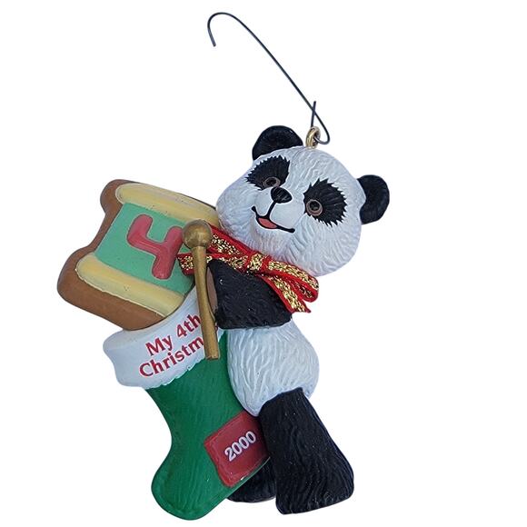 2000 My 4th Christmas Panda Ornament – Child’s Keepsake Stocking - Picture 1 of 10
